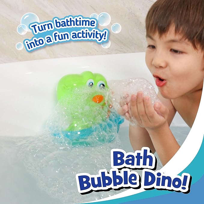 HAP-P-KID Dinosaur Bath Bubble Maker, Automatic Dino Bubbles Blower, Bathtub Shower Machine Toys, Birthday Party Time Gifts for 12 18 24 Months, 1 2 3 4 5 Years Old Boys Girls Preschool Toddlers Baby