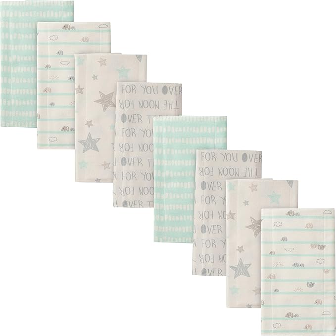 Gerber Unisex-Baby 8-Pack Cotton Flannel Burp Cloths