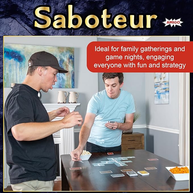 AMIGO Games Saboteur Strategy Card Game – The Adventurous Gold Mining Game Following Your Dwarves Through The Tunnels – Simple to Learn & Perfect for Family Game Night – Kids & Adults Ages 8+