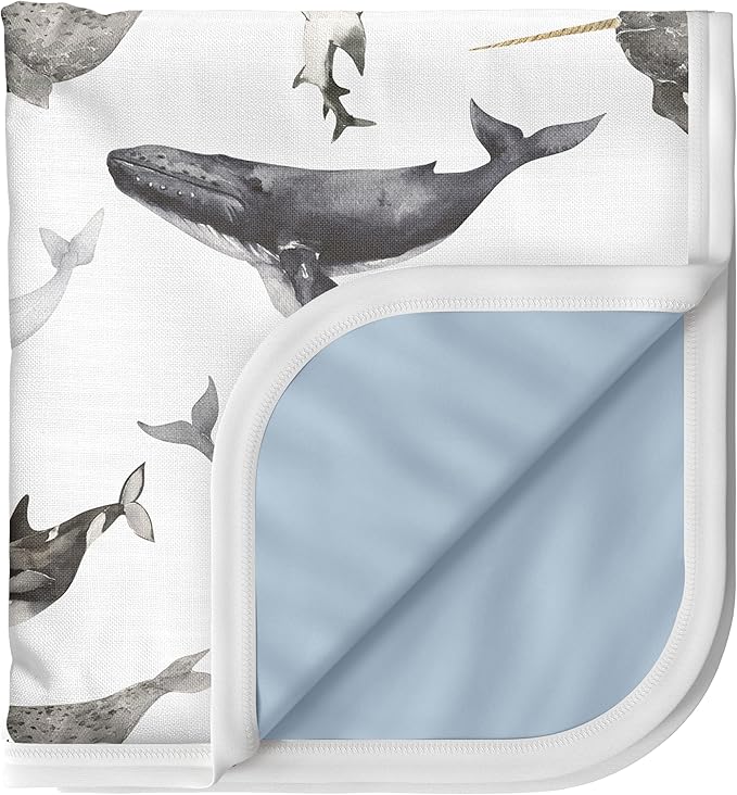 Pobi Baby Soft Neutral Blanket - Premium Cotton Toddler Quilt, Ideal for Boys & Girls - Warm, Soft Blankets (Seaside)