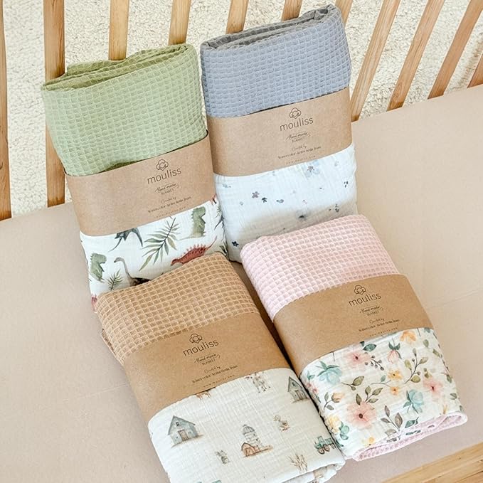 Personalized Baby Blanket with Name – Handmade 100% Organic Cotton Newborn Gift | Custom Knit Blanket for Boys, Girls, Kids & Baby Showers