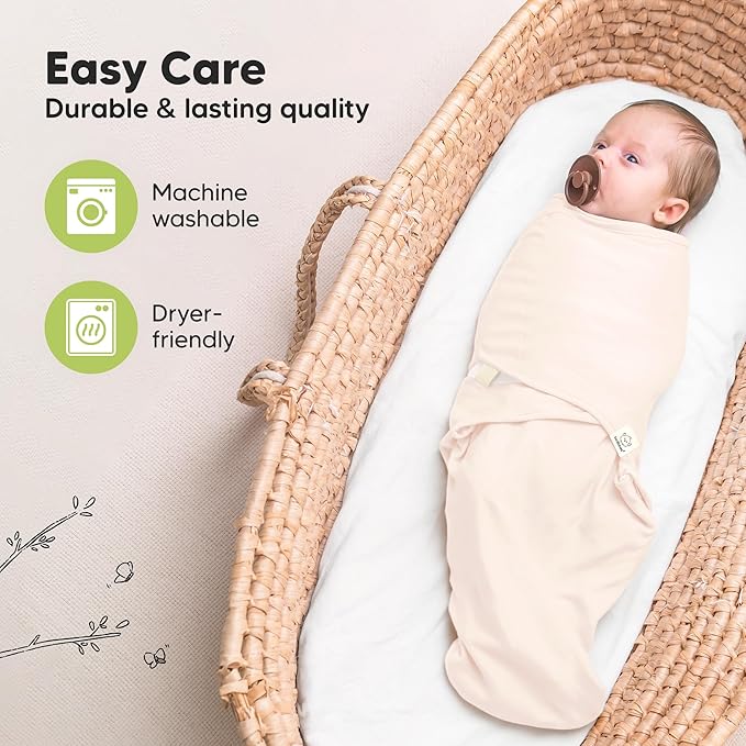 3-Pack Organic Baby Swaddle Sleep Sacks - Swaddles for Newborns, Infant 0-3 Months, Baby Girls, Boys, Soft & Snug Newborn Sleep Sack, Nursery Swaddling Blankets (Angelic, XS)