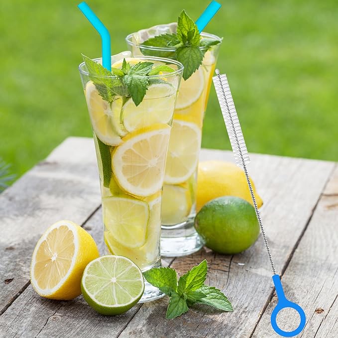 Straw Cleaner Brush Extra Long 12 Inch, Straw Brush Cleaner with Steel Wire 3mm Thick, Straw Cleaning Brush with Big Circular Handle for Cleaning Stanley Cup, Water Bottle, Straws, Sippy Cups 6-Pack