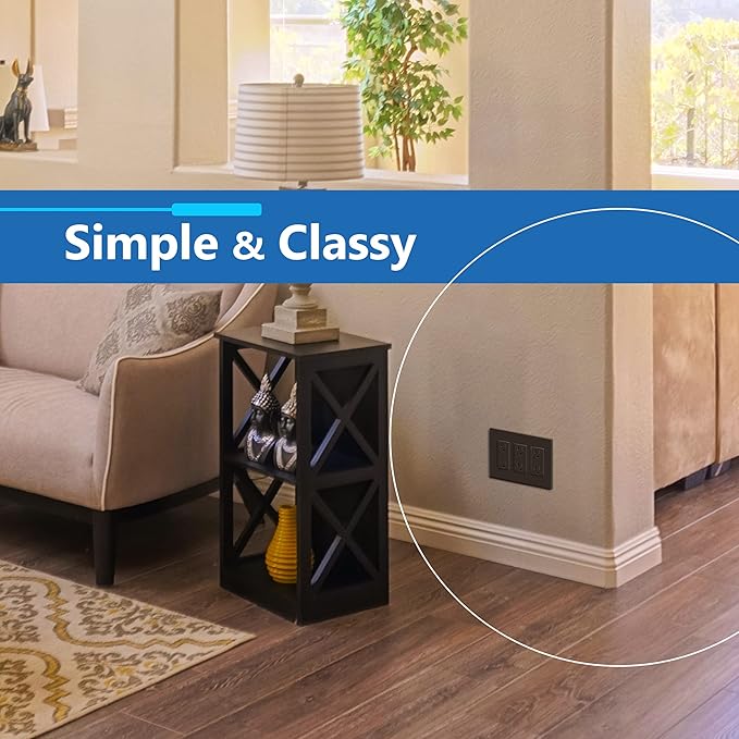 LIDER Matte Finish Decorator Switch Cover, Screwless Wall Plate, Mid-Size 3-Gang 4.88" x 6.77", Unbreakable Polycarbonate Thermoplastic, UL Listed, LSWP-33M-BR, Brown