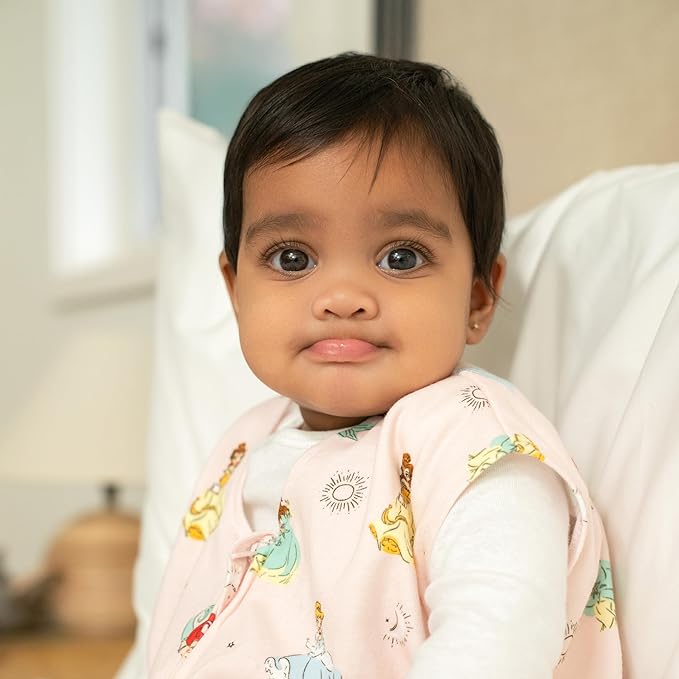 HALO Disney Baby 100% Cotton Sleepsack Swaddle, 3-Way Adjustable Wearable Blanket, TOG 1.5, Disney Princess, Small, 3-6 Months