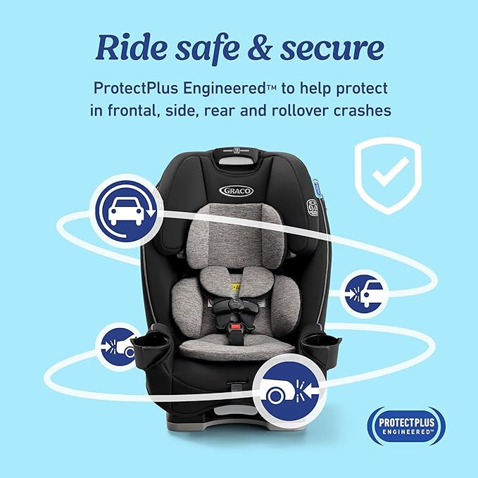 Graco Slimfit 3-in-1 Convertible Car Seat, Ultra-Space-Saving Design, Jarret, Suitable for Rear and Forward-Facing, Highback Booster Seat with 10-Position Headrest