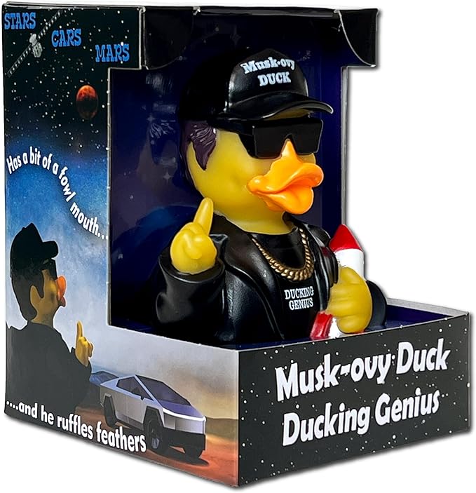 CelebriDucks - Musk-Ovy Duck - Ducking Genius - Floating Rubber Ducks - Collectible Bath Toy Gift for Kids & Adults of All Ages