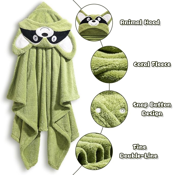 Baby Towels with Hood, Kids Towels Bath Towels for Boy Girl 0-5 Years, 2-Pack Soft & Absorbent Kids Hooded Bath Towels for Toddlers 1-3, Baby Bath Towels with Hood Large 50'' x 32'' Thick