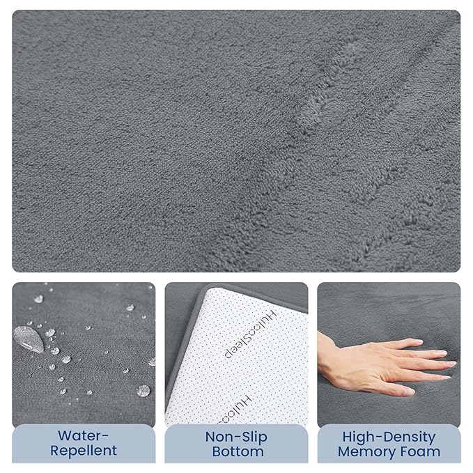 Baby Play Mat for Floor,Extra Large 59"×71" Playpen Mat for Tummy Time,Thicker Elasti Foam Mats for Toddler,Infant,Kids,Water Repellent Ultra Soft Velvet,Non-Slip Backing Safe for Crawling(Dark Grey)