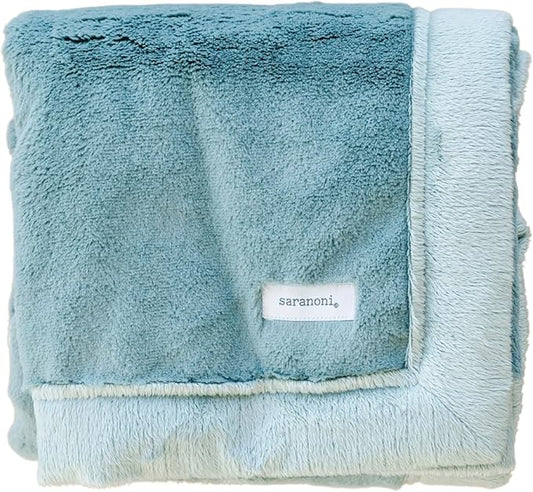 SARANONI Luxury Receiving Blankets for Babies | Ultra-Soft Lush and Boutique Quality Baby Blanket | Eucalyptus - 40” x 30”