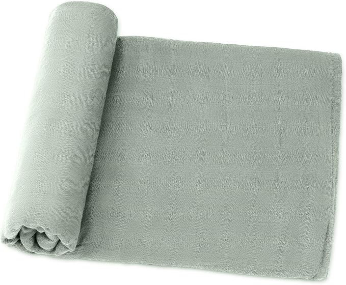 Comfy Cubs Muslin Swaddle Blankets Pack of 1 - 47 x 47 Inch Soft Cotton Baby Blanket Set, Large Multipurpose Wraps for Newborns - Self-Soothing Swaddles for Newborns - Fern