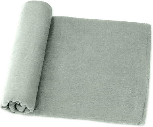 Comfy Cubs Muslin Swaddle Blankets Pack of 1 - 47 x 47 Inch Soft Cotton Baby Blanket Set, Large Multipurpose Wraps for Newborns - Self-Soothing Swaddles for Newborns - Fern