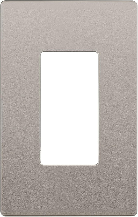LIDER Matte Finish Decorator Switch Cover, Screwless Wall Plate, Mid-Size 1-Gang 4.88" x 3.11", Unbreakable Polycarbonate Thermoplastic, UL Listed, LSWP-31M-NK, Nickel