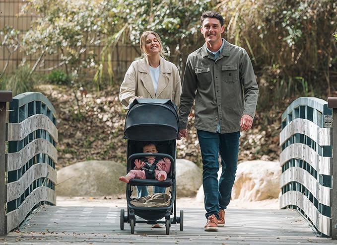 Inglesina Quid³ Stroller, Cosmic Black - Compact Reclining Travel Stroller for Baby & Toddler 0-55 lbs, One Hand fold, Car seat Compatible, Airplane Overhead, Lightweight, Foldable, XL UPF 50+ Canopy