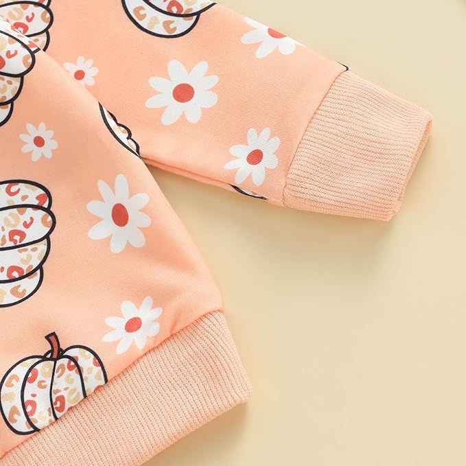 0-4T Toddler Boy Girl Halloween Outfit Fall Clothes Ghost Long Sleeve Sweatshirt Top Pants Baby Halloween Clothes