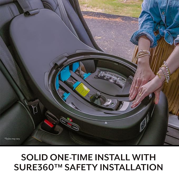 Evenflo Gold Revolve360 Slim 2-in-1 Rotational Car Seat with SensorSafe (Obsidian Black)