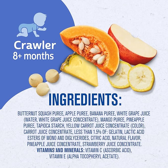 Gerber Stage 3 Baby Snacks, Truly Tropical Blend, Fruit & Veggie Melts, Baby Led Feeding, 7PK