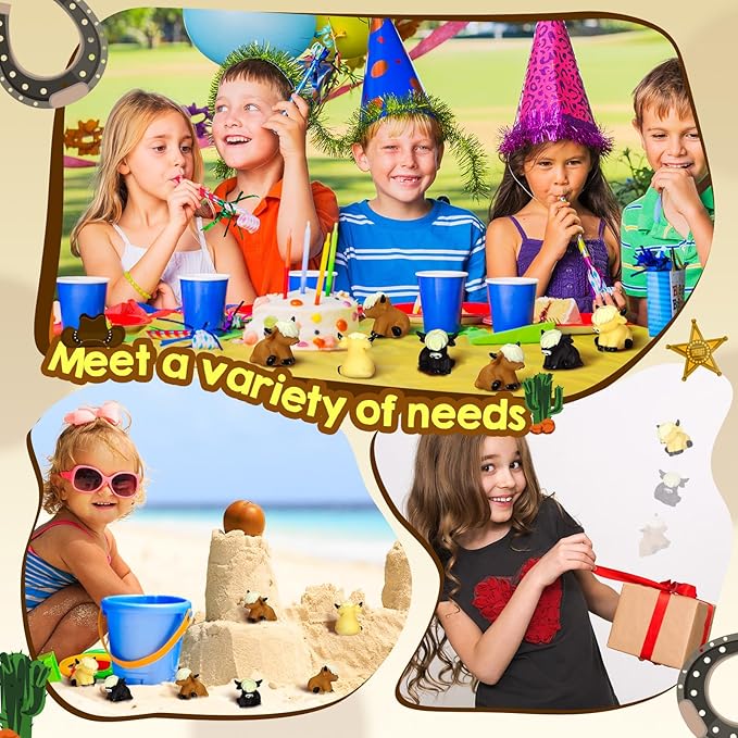 60 Pack Highland Cow Rubber Duck, Squeak and Floating Water Squirting Bath Toys Highland Cow Party Favors for Shower Birthday Gifts Party Gifts