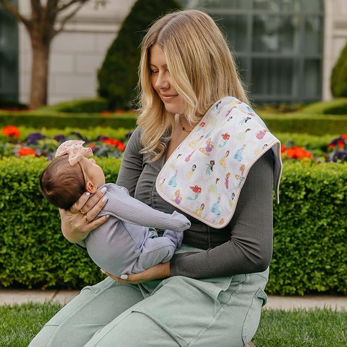 Copper Pearl Baby Burp Cloth Large 21''x10'' Size Premium Absorbent Triple Layer 3-Pack Gift Set Disney Princess