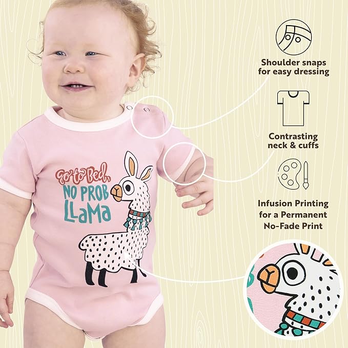Lazy One Cute Unisex Baby Bodysuit, Cute Animal Designs, 6-18 Months