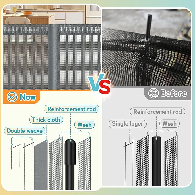 236'' Retractable Baby Gates Extra Wide, 42'' Extra Tall Retractable Dog Gate, 20 FT Grey Indoor/Outdoor Retractable Gate with Reinforcement Rods for Garage, Doorways, Stairs, Decks, Driveway, Patio