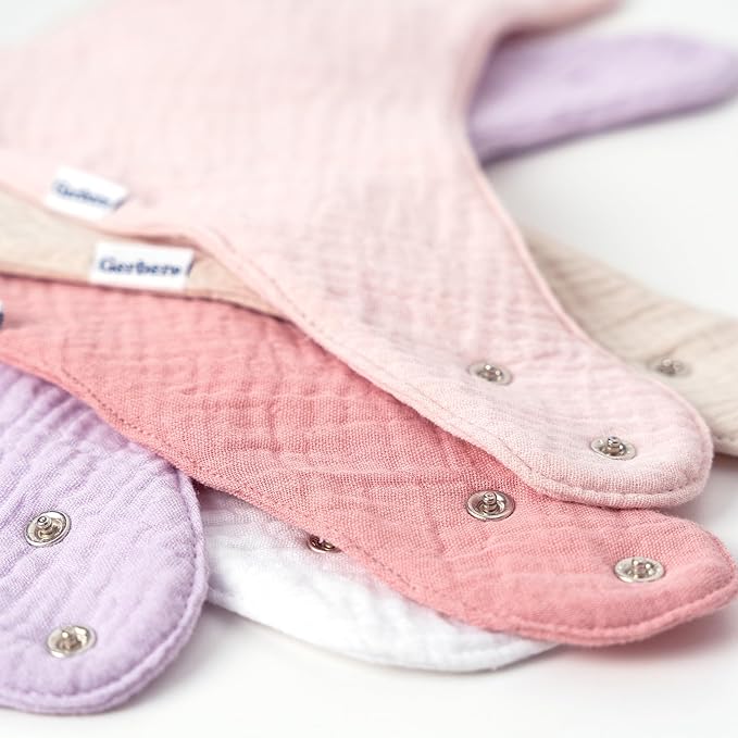Gerber unisex-baby Muslin Bandana Bibs