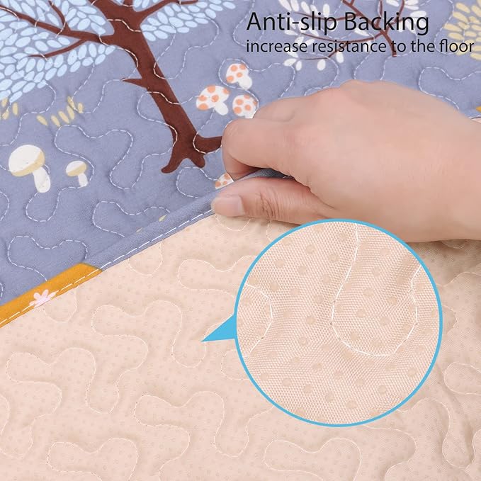 50 x 50 Play Mat for Baby Playpen Tummy Time Mat, Non-Slip Washable Baby Playpen Mat, Baby Crawling Mats for Floor, Portable Travel Large Play Mats for Toddlers and Infants