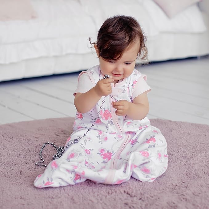 Mama Cheetah Baby Sleep Sack 0.5 TOG, Organic Cotton Baby Wearable Blanket with Two-Way Zipper, Swaddle Transition Baby Sleeping Bag for Newborn Infant Toddler Boy Girl, 12-18 Months