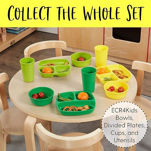 ECR4Kids My First Meal Pal Drinking Cups, Kids Plastic Tableware, Stackable and Dishwasher Safe, Stackable Tumblers for Baby, Toddler and Child Feeding, 3-Pack - Citrus