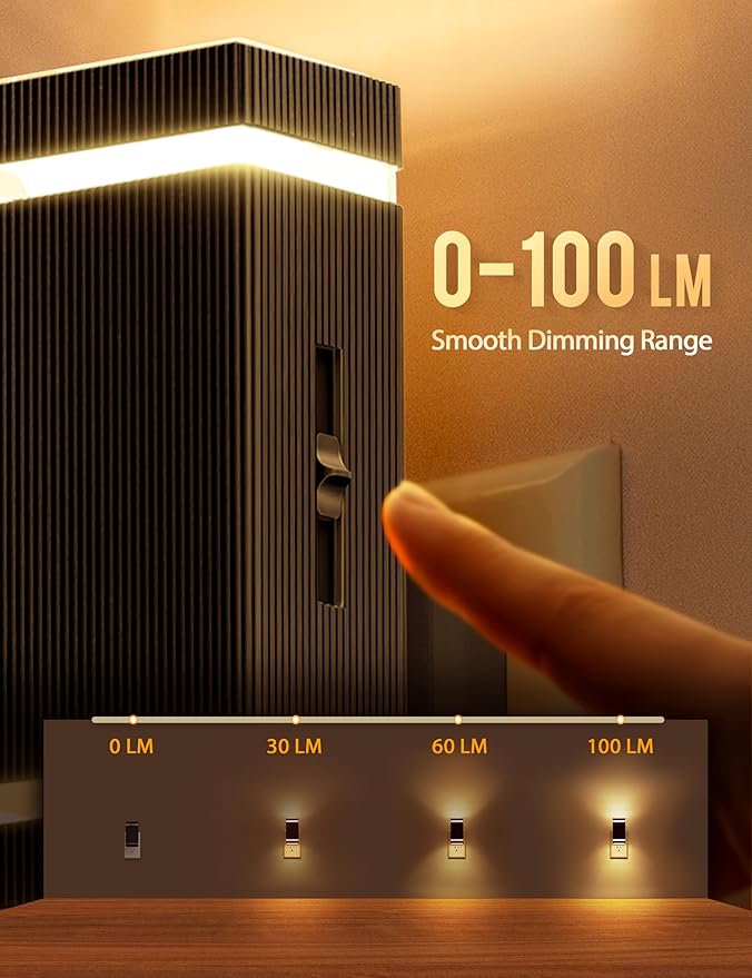 DORESshop Dimmable LED Night Light Plug in [4 Pack], Night Lights Plug into Wall with Dusk-to-Dawn Sensor, 0-100lm Bright Nightlights with Light Sensor for Adults, Hallway, Bedroom, Stairway
