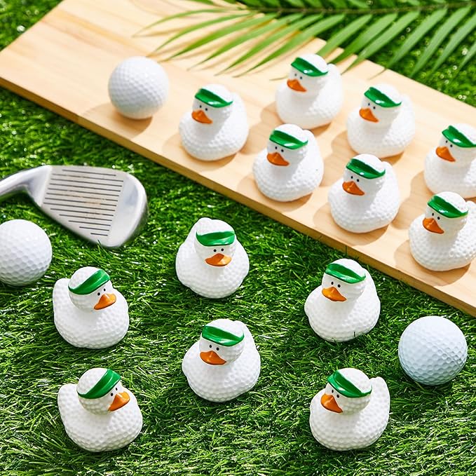 Deekin 24 Pcs Rubber Duck 2 Inch Bulk Sport Party Favors for Birthday Party Decorations Club Player Gift (Golf Ball)
