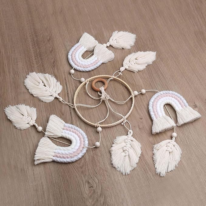 Boho Baby Macrame Rainbow Boho Mobile - Newborn Shower Gift