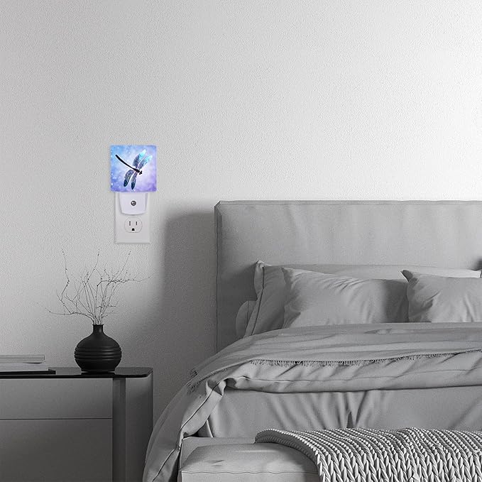 Dragonfly Night Light for Kids,Fantasy Dragonfly LED Night Light Plug into Wall with Dusk to Dawn Sensor for Girls Boys Room Decor,Hallway,Kitchen,Bathroom,Nursery,Stairs