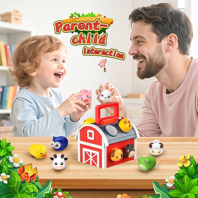 1-6 Year Old Girl Gifts, Animal Farm Montessori Toys for 1-5 Year Old Toddler Boy Toys 2-3 Farm Animals for Toddlers 1-3 Animal Toys Toddler Girl Toys Sensory Birthday Gifts for Girls