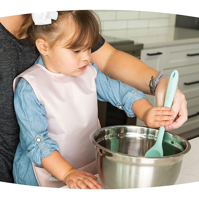 Tiny Twinkle Short Sleeve Apron Bibs for Babies & Toddlers – 2 Pack Waterproof, Mess-Proof Baby Bibs for Eating & Feeding, Machine Washable,Perfect Holiday Gift(Rose Burgundy, 6–24M)