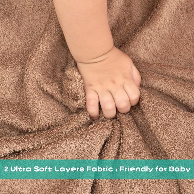 Touchat Hooded Baby Towels, Soft and Hypoallergenic Baby Bath Towels with Hood for Toddler Infant Newborn, Large and Absorbent Toddler Towels for Baby Boy Girl (Puppy, 35.1''x35.1'')