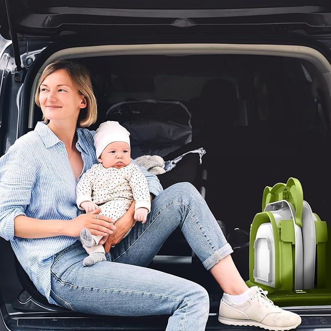 MoreFeel Collapsible Baby Bathtub for Newborn with Thermometer & 1 Hooded Towel & 1 Soft Floating Cushion,Portable Travel Bathtub with Drain Hole, Durable Foldable Baby Tubs for Infants to Toddler