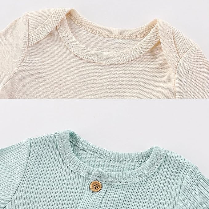 Kiddiezoom Newborn Baby Layette Set 10-Piece with Bodysuits and Pants Set for Unisex Baby Gift Sets