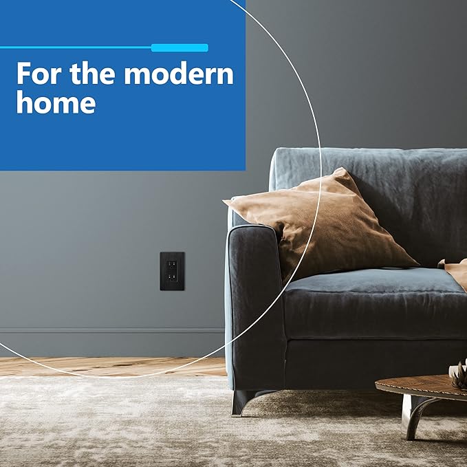 LIDER Brushed Finish Decorator Switch Cover, Screwless Wall Plate, Mid-Size 1-Gang 4.88" x 3.11", Unbreakable Polycarbonate Thermoplastic, UL Listed, LSWP-31M-BBK, Brushed Black