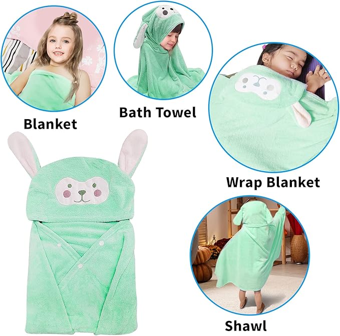 Visen Premium Hooded Towel for Kids,-28×55 INCH Large Size Kids Bath Towel,Ultra Soft Hooded Towel Wrap for Boys Girls