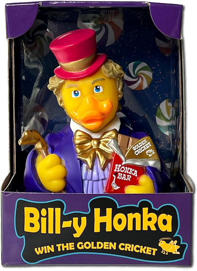 CelebriDucks - Bill-y Honka - Win The Golden Cricket - Floating Rubber Ducks - Collectible Bath Toy Gift for Kids & Adults of All Ages