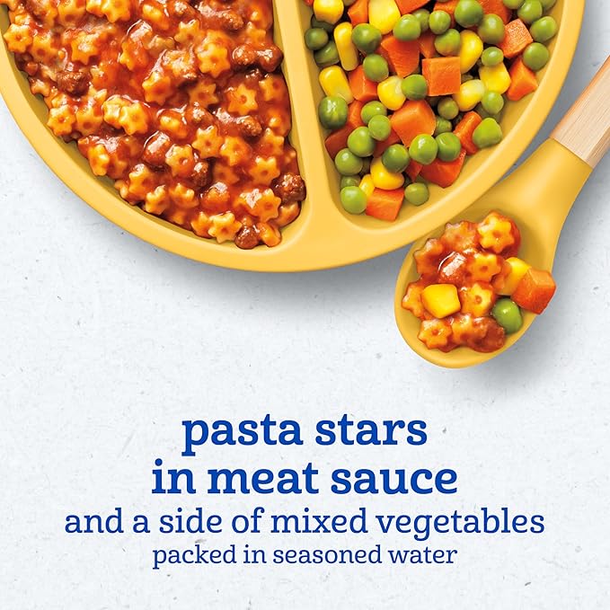 Gerber Toddler Food, Pasta Stars in Meat Sauce, Mealtime for Toddler, 8PK