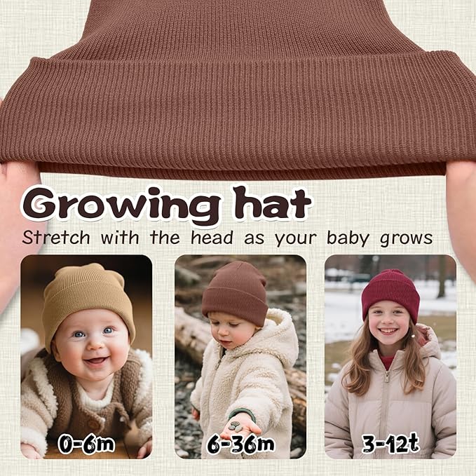 ZOORON Toddler Beanie Baby Beanies for Boys Girls Kids Winter Hats Children Knit Warm Caps 0-12years