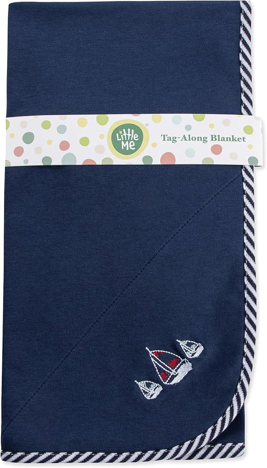 Little Me Blankets for Baby Boys' Sailboats Swaddling Receiving Blanket