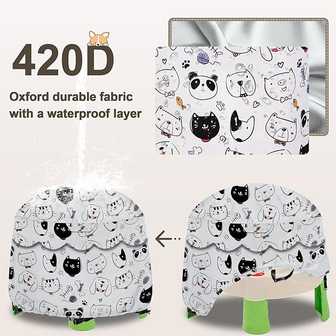 Kids Water Table Cover Fit Little Tikes Fish 'n Splash Water Table, Waterproof Dust Proof Outdoor Toys -Cover only,34"Dx20"H (Pets)
