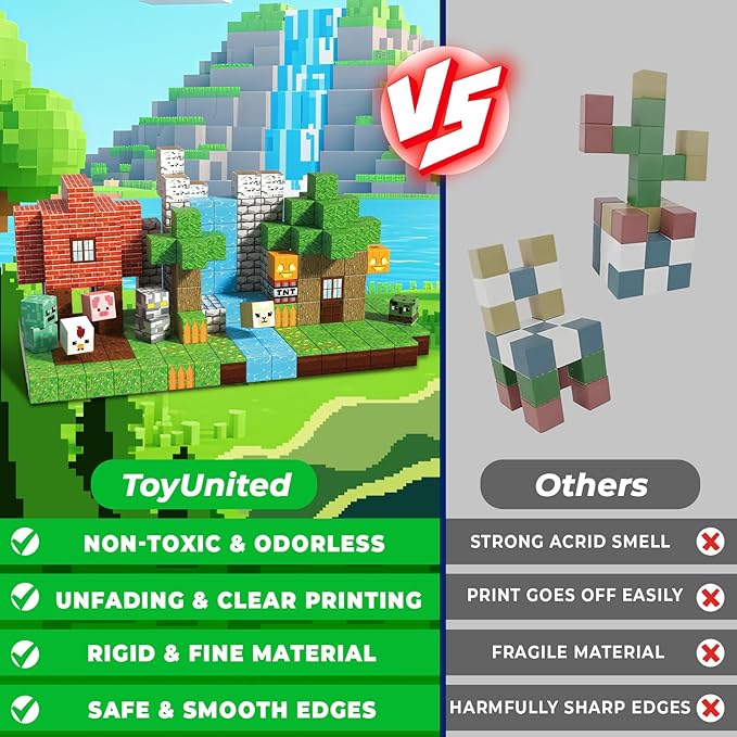 300PCS Magnetic Blocks - Magnetic Building Blocks, Stacking Magnet Cubes Toys, STEM Montessori Sensory Game Toys for Kids Boys and Girls Ages 3 4 5 6 7 8 Birthday Gifts