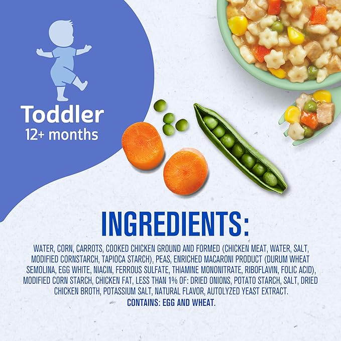 Gerber Toddler Food, Pasta Stars with Chicken & Vegetables, Mealtime for Toddler, 6PK