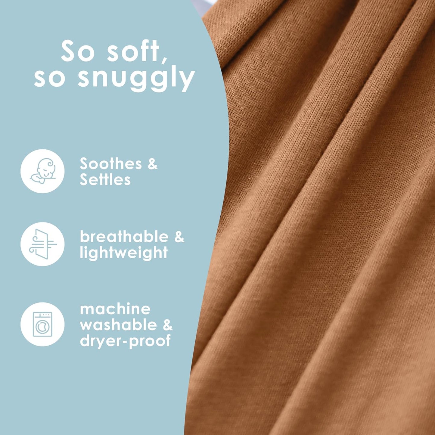 Sleepy Wrap Stretchy Ergonomic Baby Carrier Sling for Newborns to Toddlers - Hands-Free Lightweight Baby Wrap 7-35 lbs (Cinnamon)