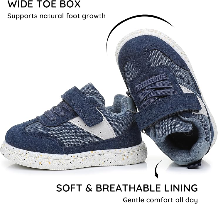 Apakowa First Walker Sneakers Shoes for Infant Baby Toddler Boys and Girls – Wide Toe Box Baby Shoes Soft Sole All Season Size 6 9 12 18 24 Months