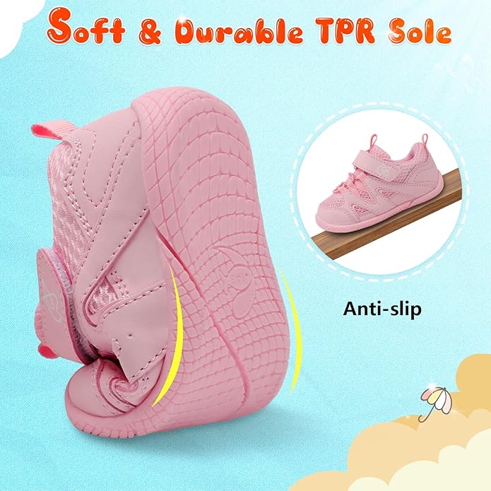 LeIsfIt Baby Shoes Boys Girls First Walking Shoes Non-Slip Toddler Breathable Sneakers Infant Sneakers